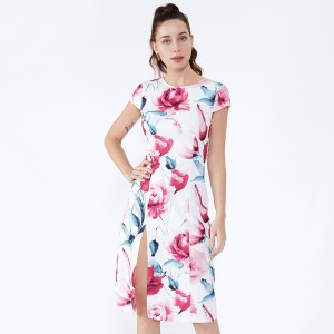 Сплит New Feeling Roupas Цветочные печатные женские летние платья